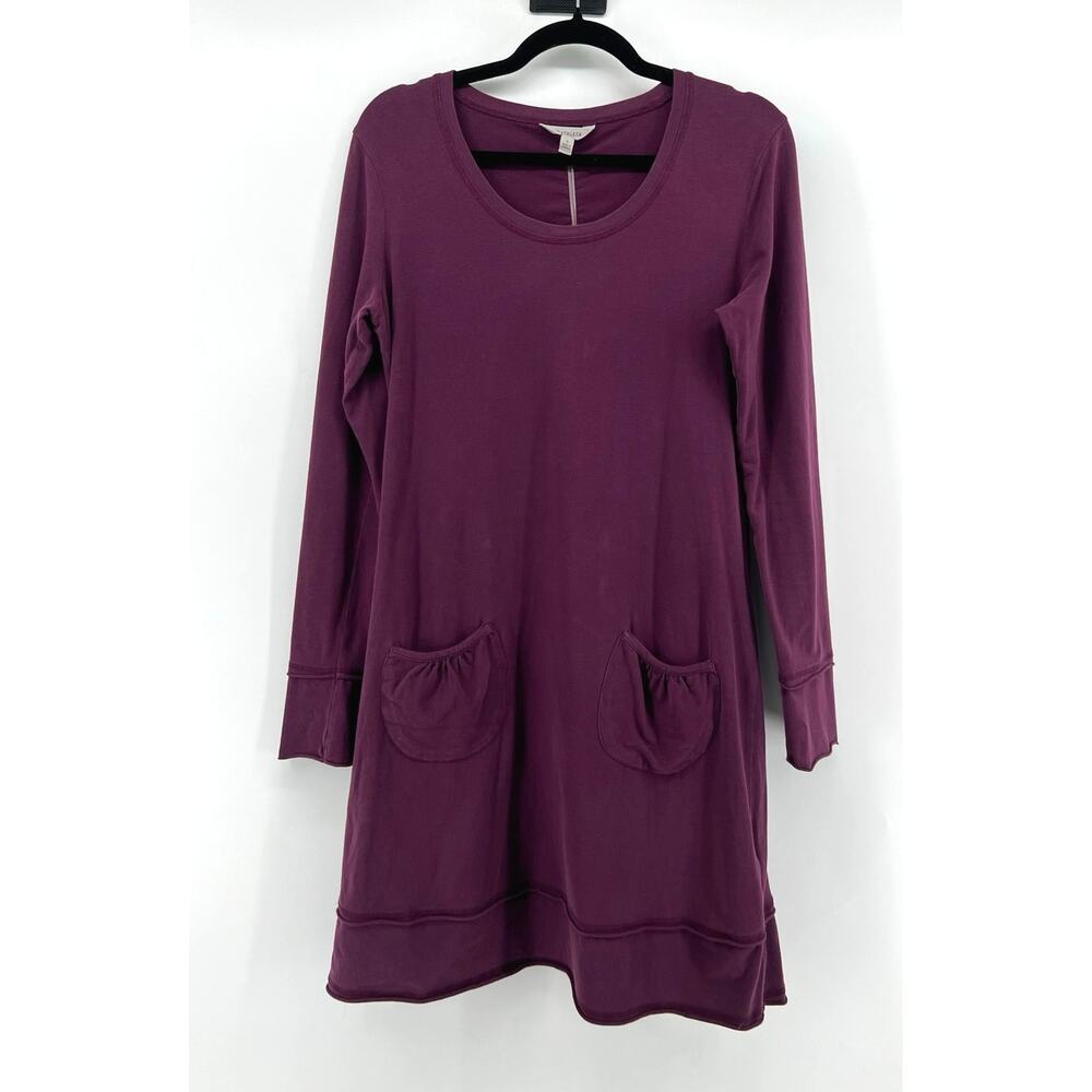 Athleta Women's Organic Cotton Long Sleeve Dress Size S Burgundy Athleisure